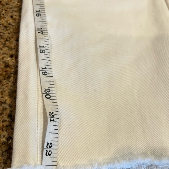 SER.O.YA White Cropped Denim Pants NWOT Size 12 Raw Hem 4 pocket design sample - Picture 6 of 8